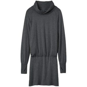 Athleta Stretch Mini Dress Tunic Top Charcoal Grey XS Comfy Soft Knit Drop Waist
